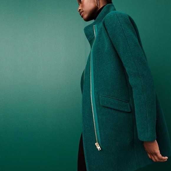 J Crew Stadium Wool Cocoon Coat Forest Green 10 - Picture 12 of 12